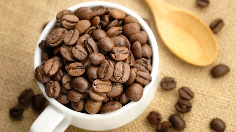 Tienda Cafe - Con una selección de granos de café de la variedad