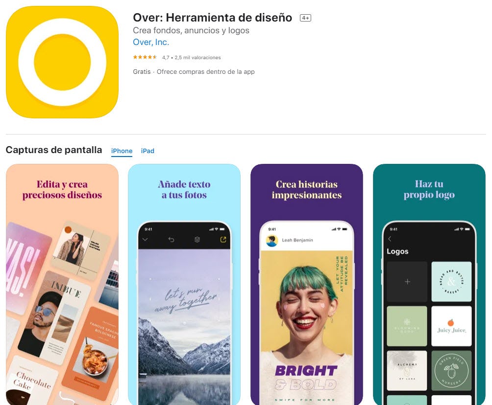 Over: la mejor aplicación para añadir textos a fotos