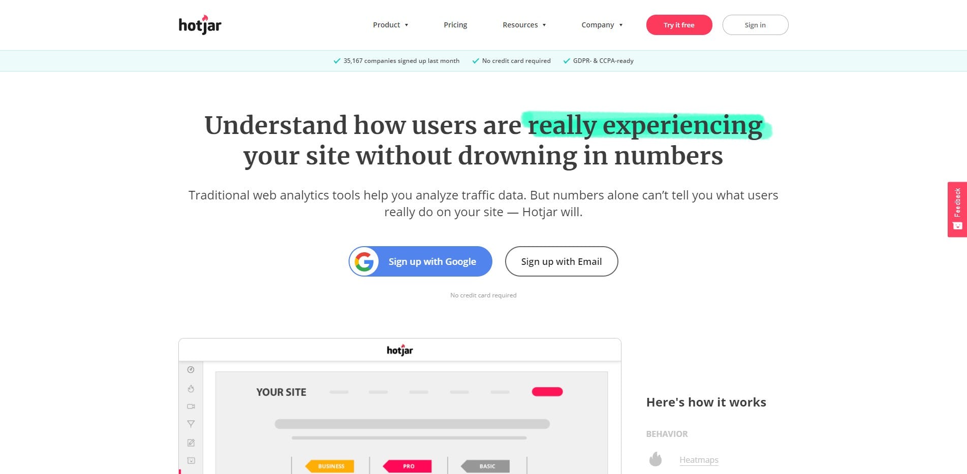 landing page de herramienta web
