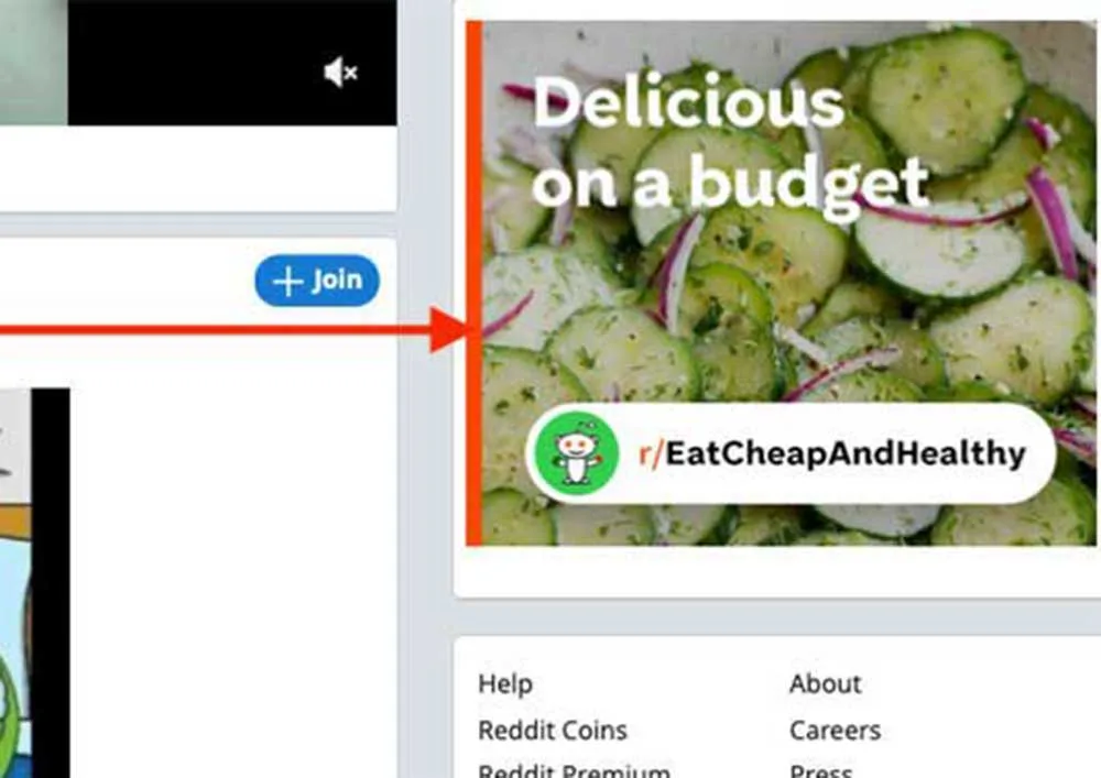 Anuncio de pantalla de Reddit o anuncio de display