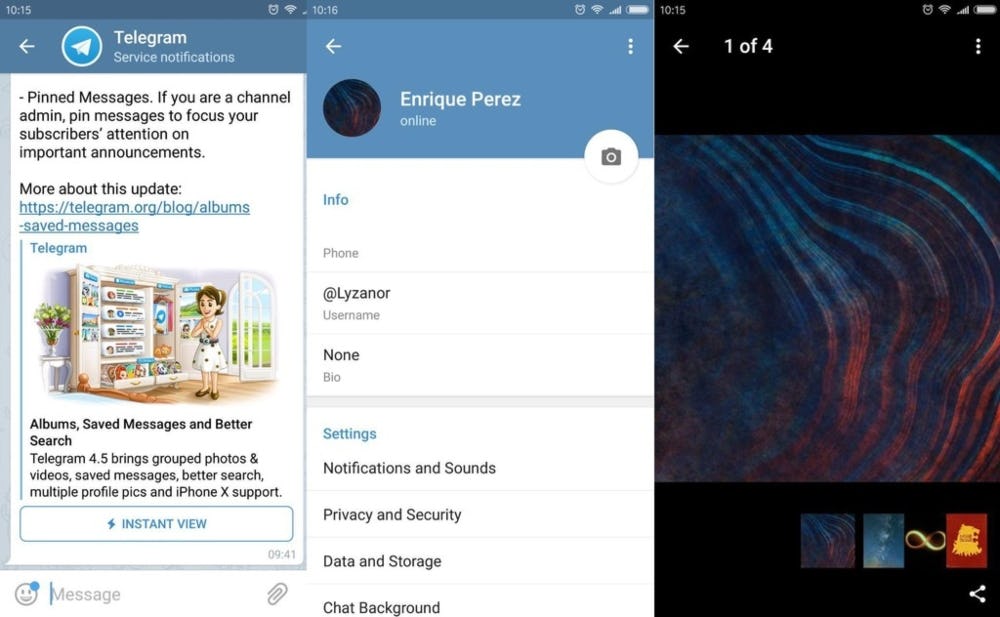 ¿Una foto de perfil? No, un álbum de perfil en Telegram