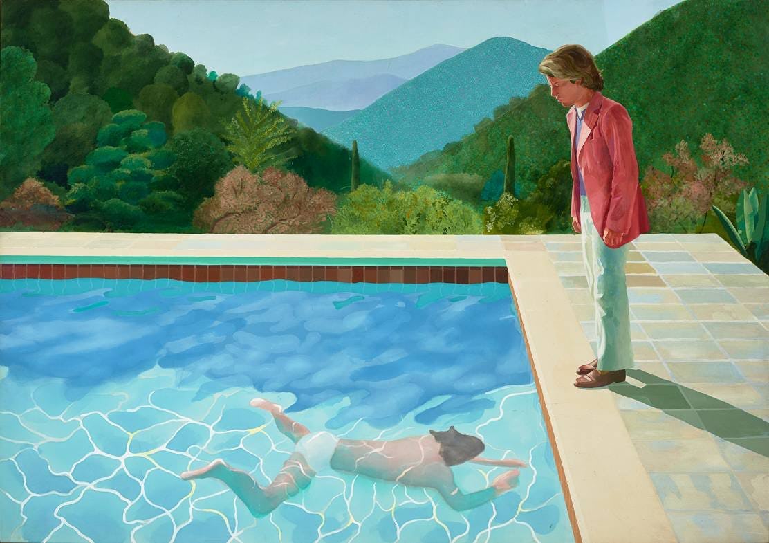 "Portrait of an artist (pool with two figures)" de David Hockney