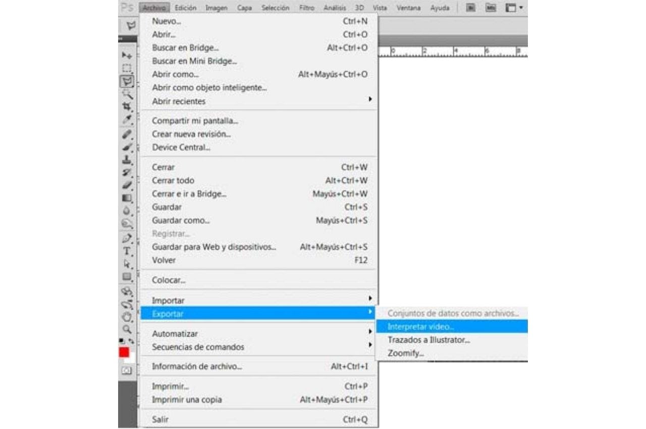 exportar rotoscopía en Adobe Photoshop