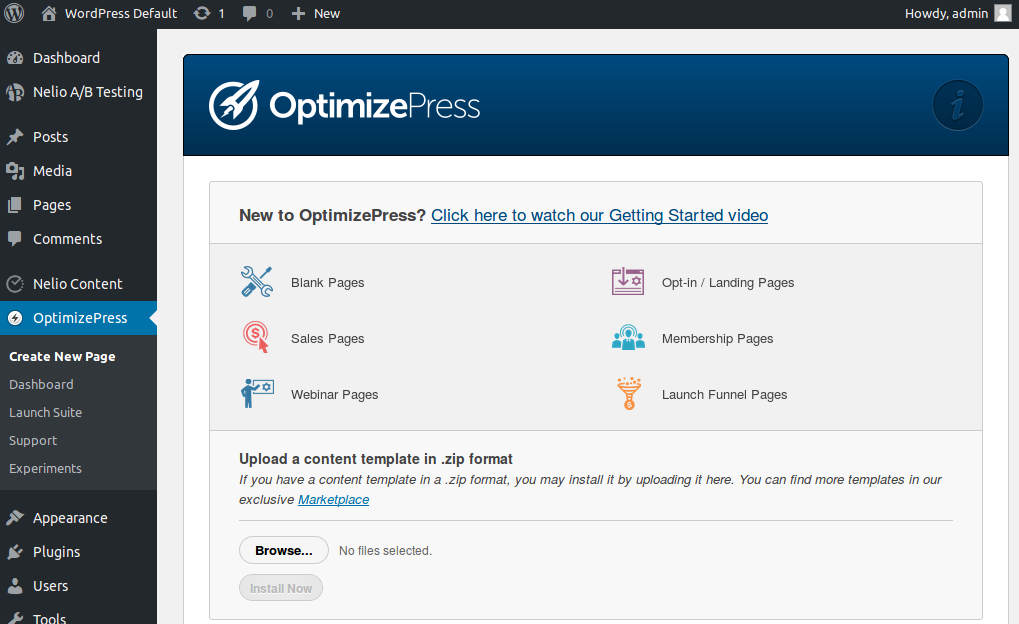Wordpress con OptimizePress