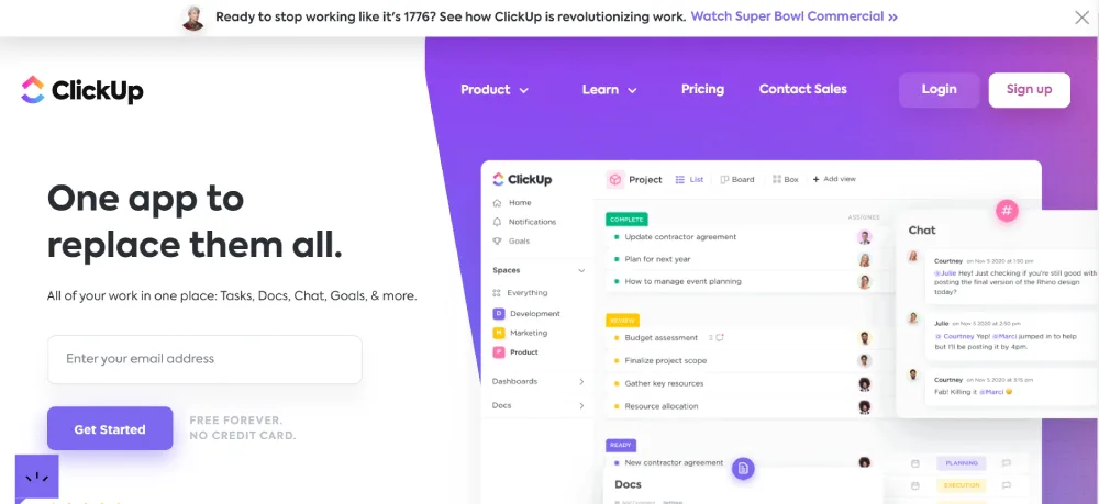 Paso 1 para crear una cuenta en ClickUp