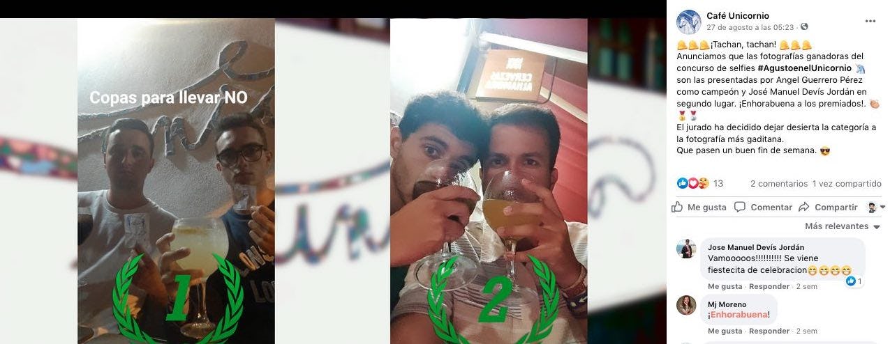 Concurso de selfies Café Unicornio Facebook