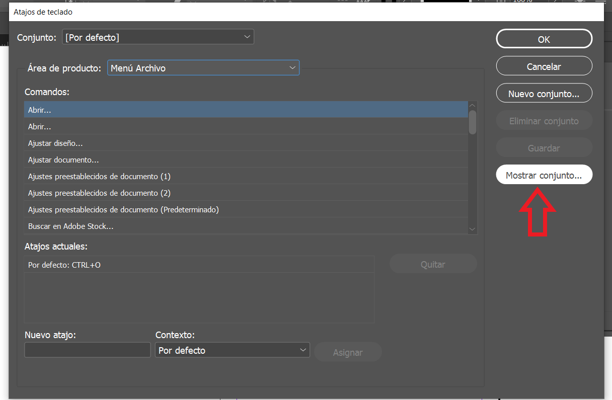 como crear atajos en indesign
