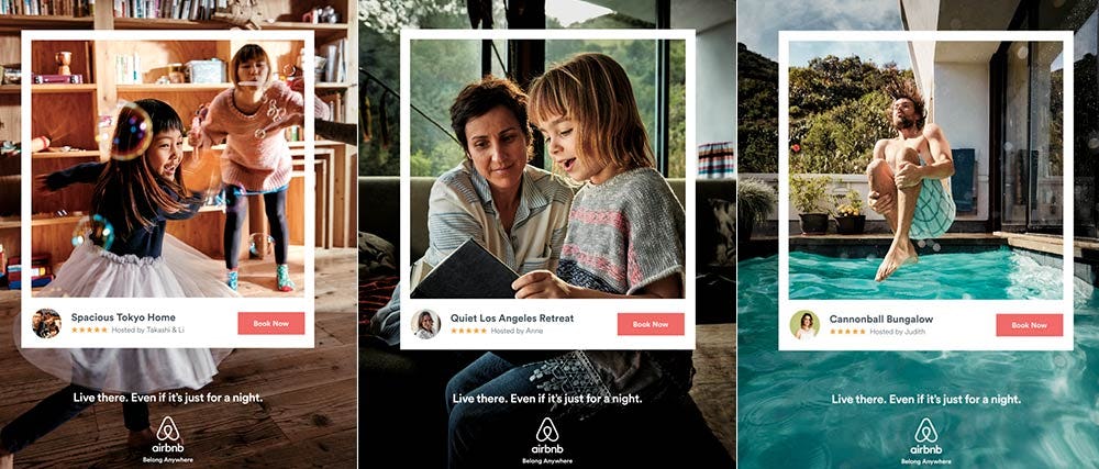anuncios publicitarios de Airbnb