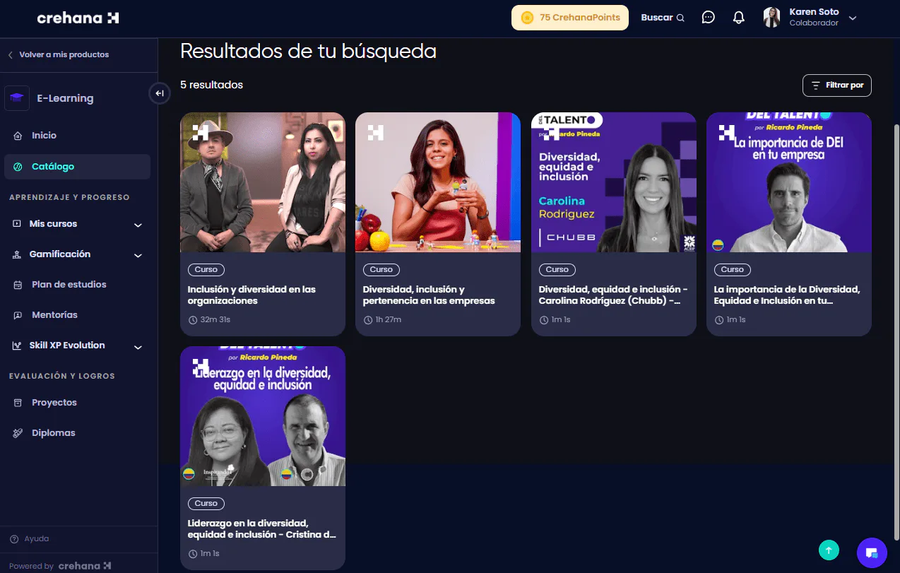 cursos desarrollo equipo crehana inclusion diversidad