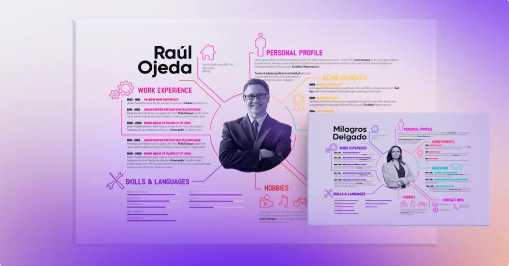 Plantillas de currículum vitae creativo