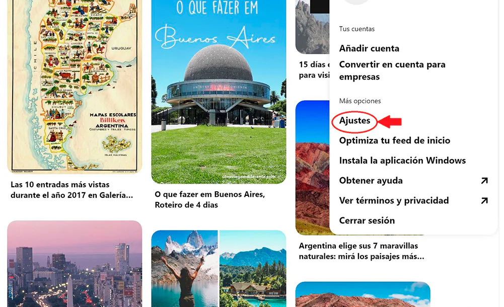 eliminar cuenta de pinterest paso a paso