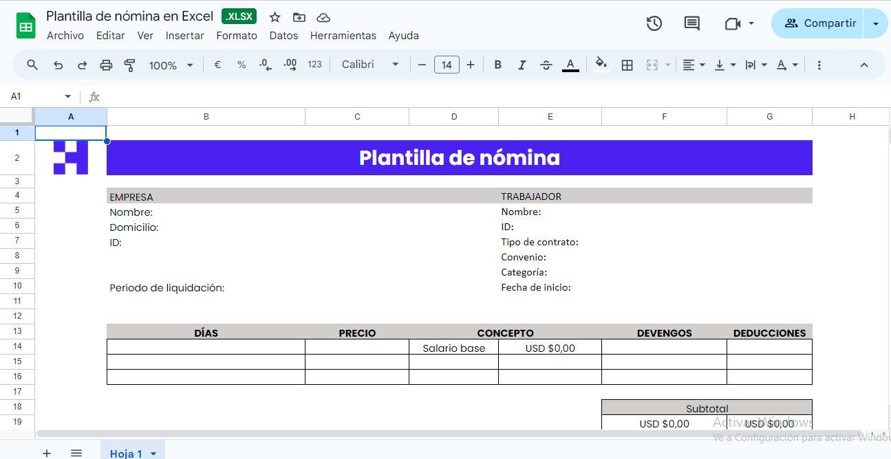 plantilla de nomina excel