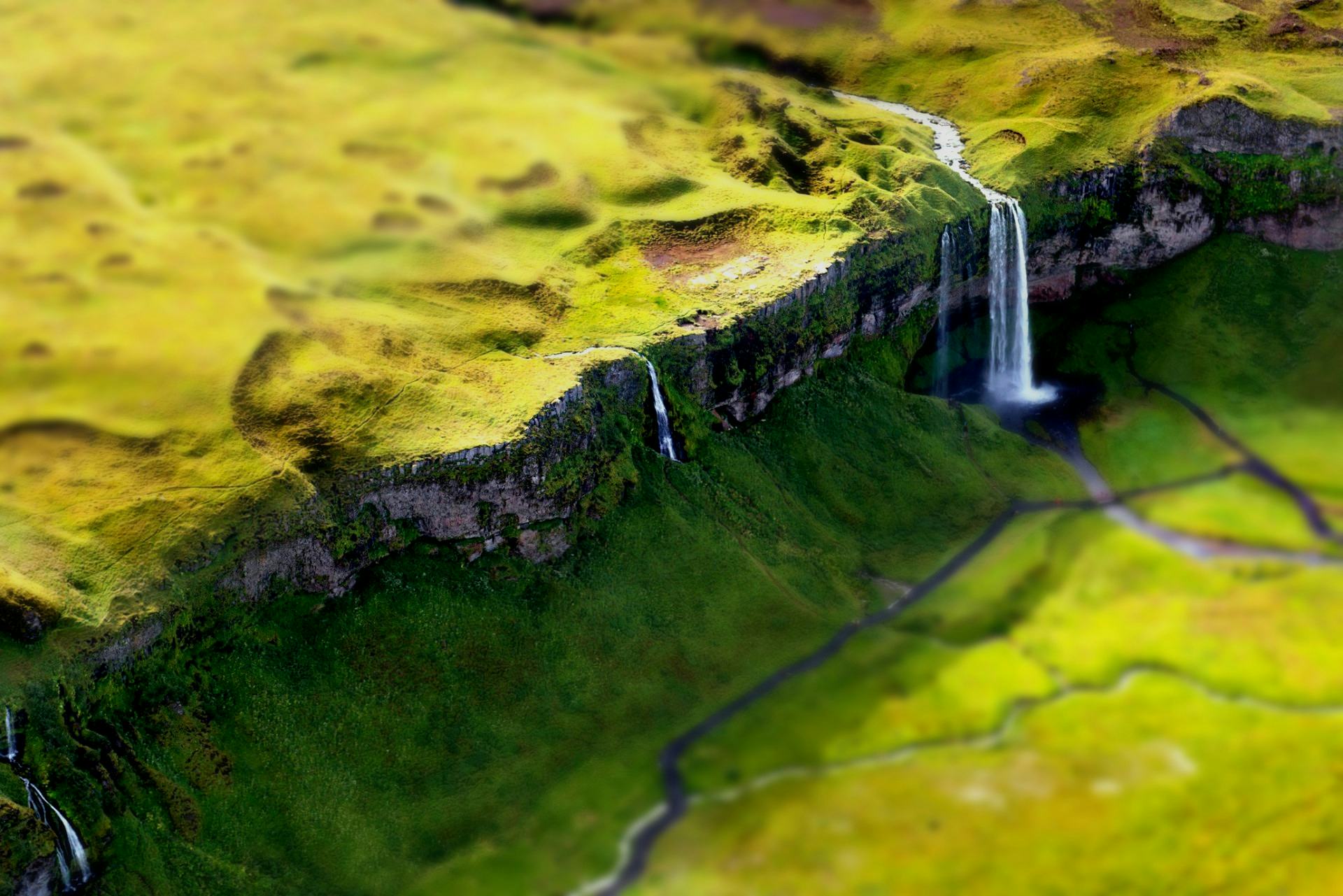 tilt shift montañas paisajes