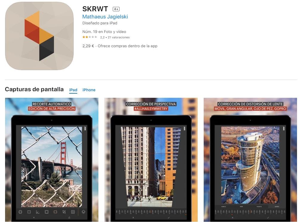 SKRWT: la mejor aplicación para editar la perspectiva de las fotos