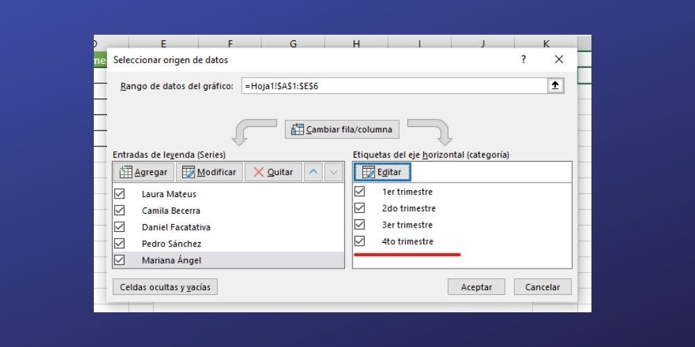 Hacer una gráfica en Excel