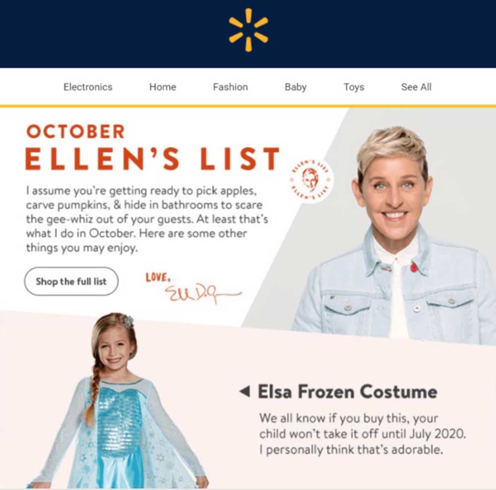 Walmart Ejemplo de asunto de correo electrónico