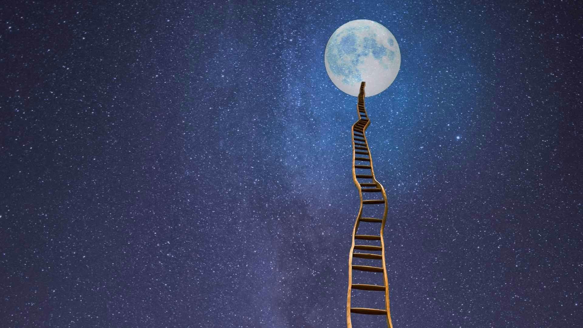 escalera hacia la luna