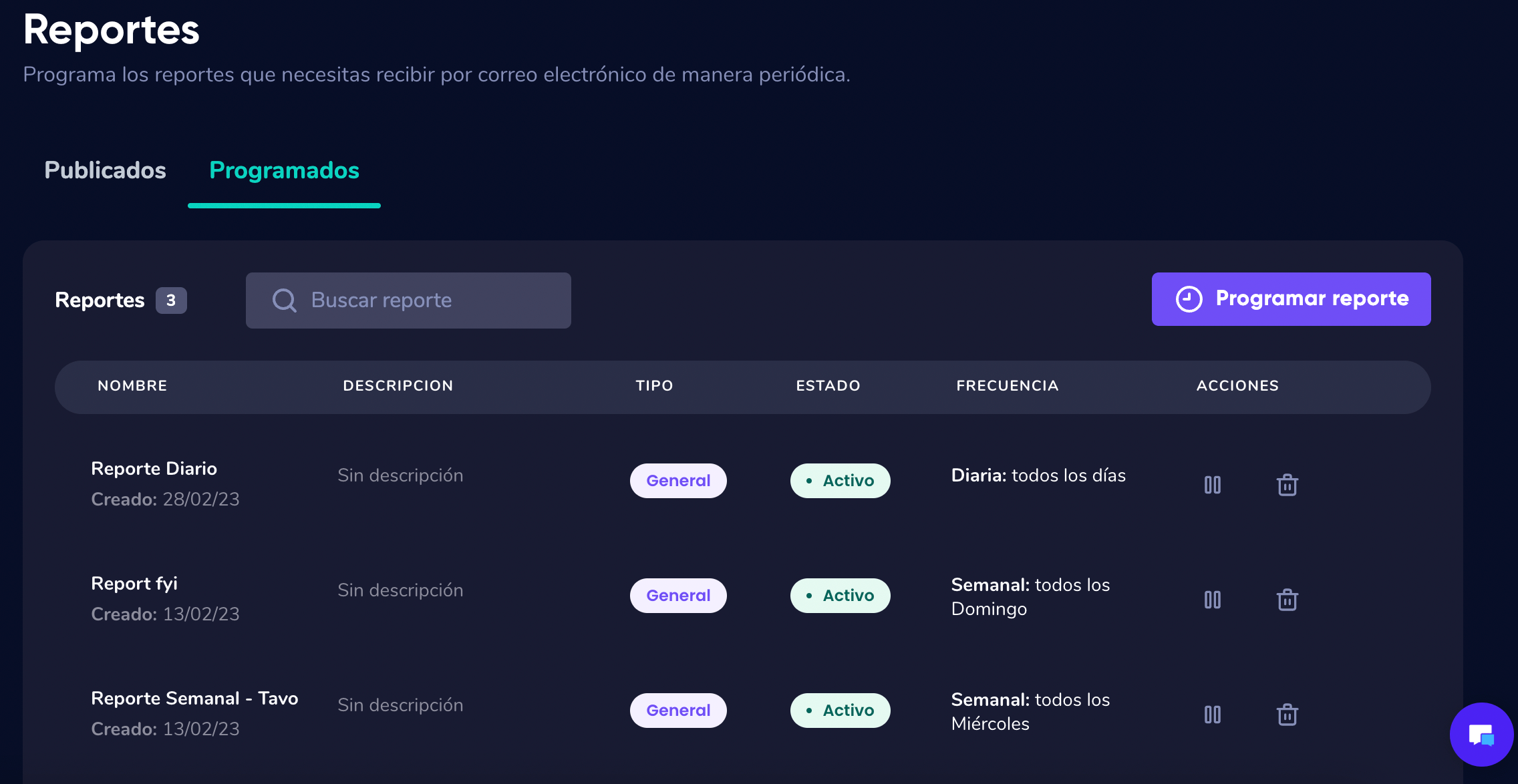 Reportes en la plataforma Crehana