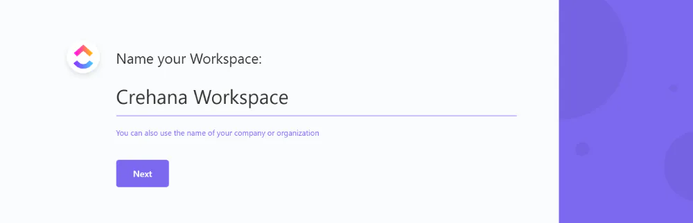 Paso 4 para crear una cuenta en ClickUp