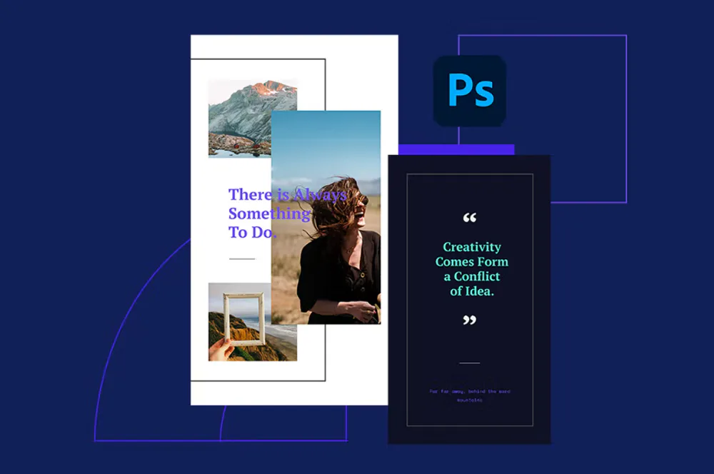 Diseño sobre la plantilla para Instagram de diseño plano.
