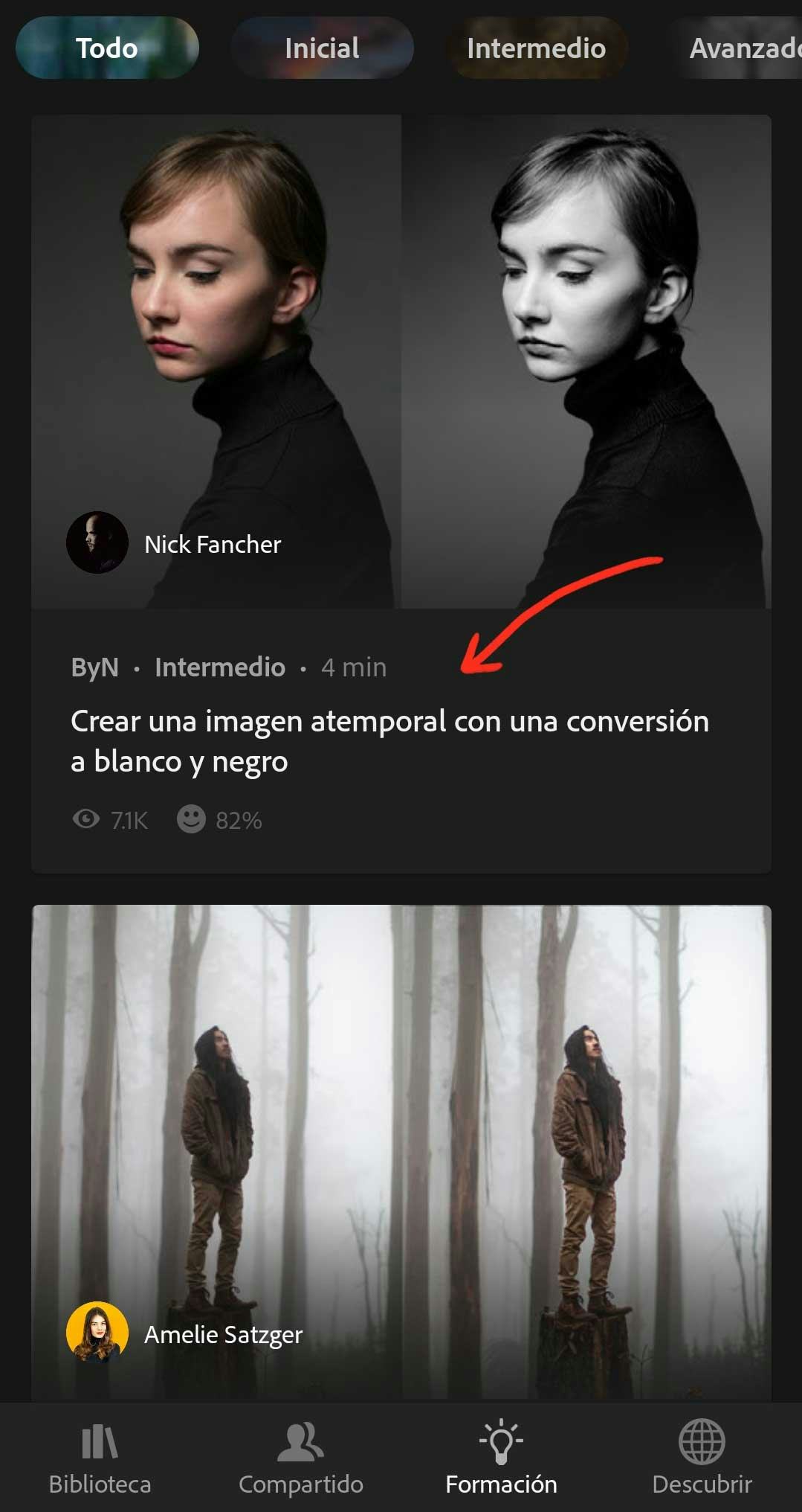 Cómo editar con Lightroom mobile blanco y negro
