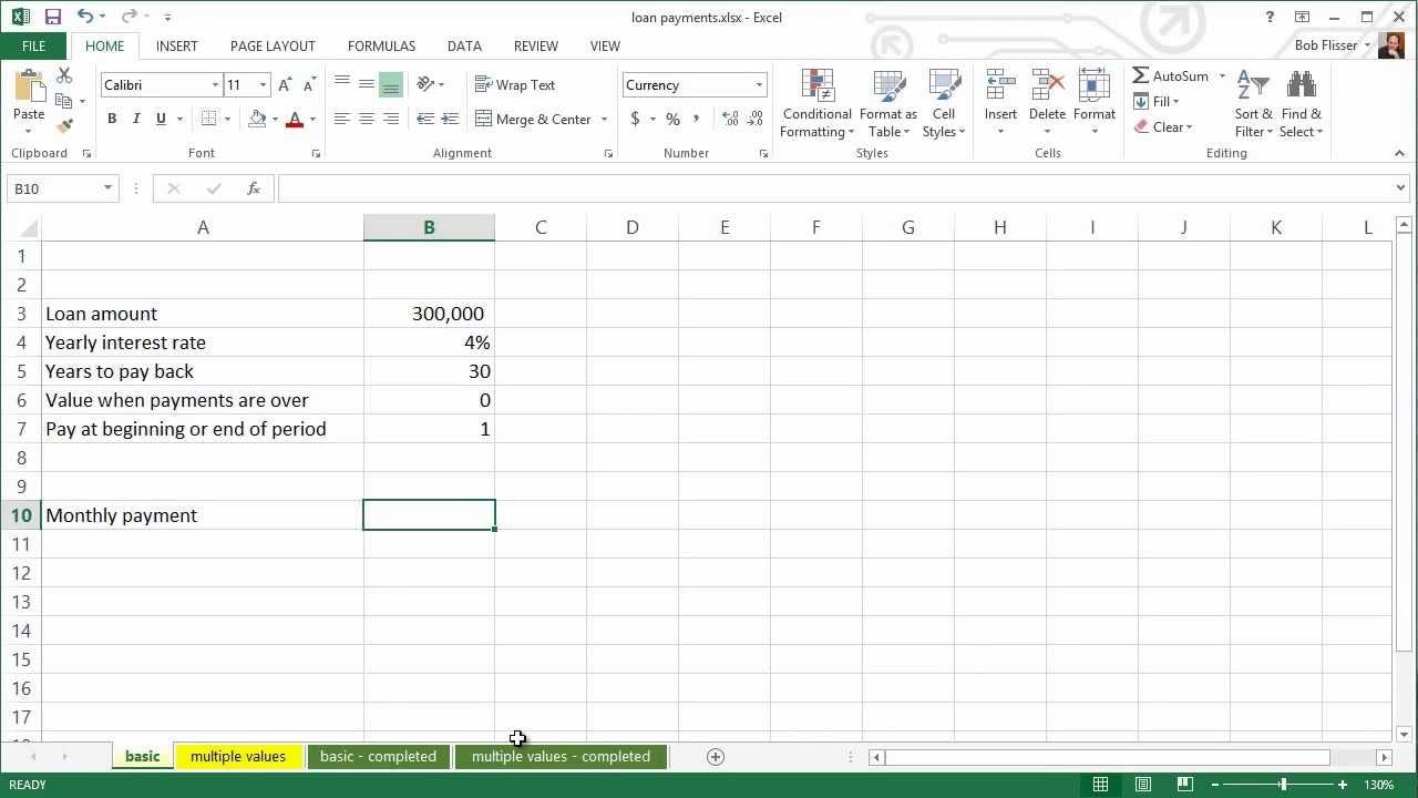 Fórmula PAGO en Excel