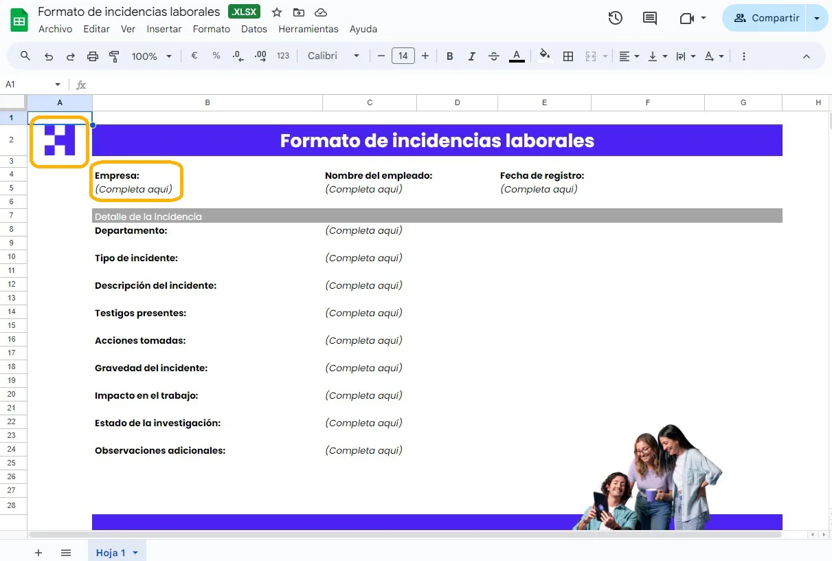 formato de incidencias laborales para descargar