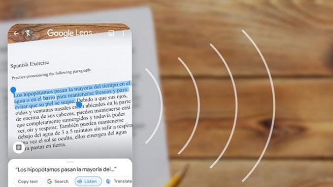 escuchar texto escrito en Google Lens