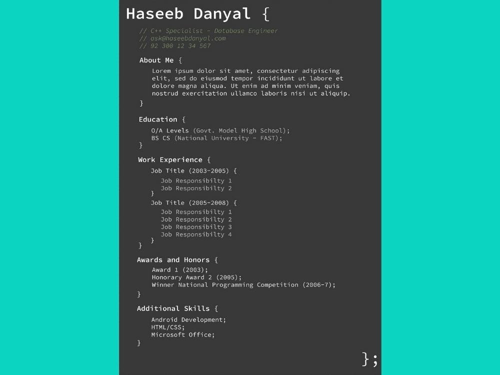 ejemplo de currículum creativo