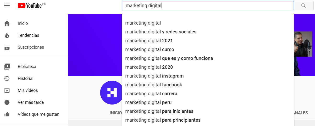 palabras clave para Youtube