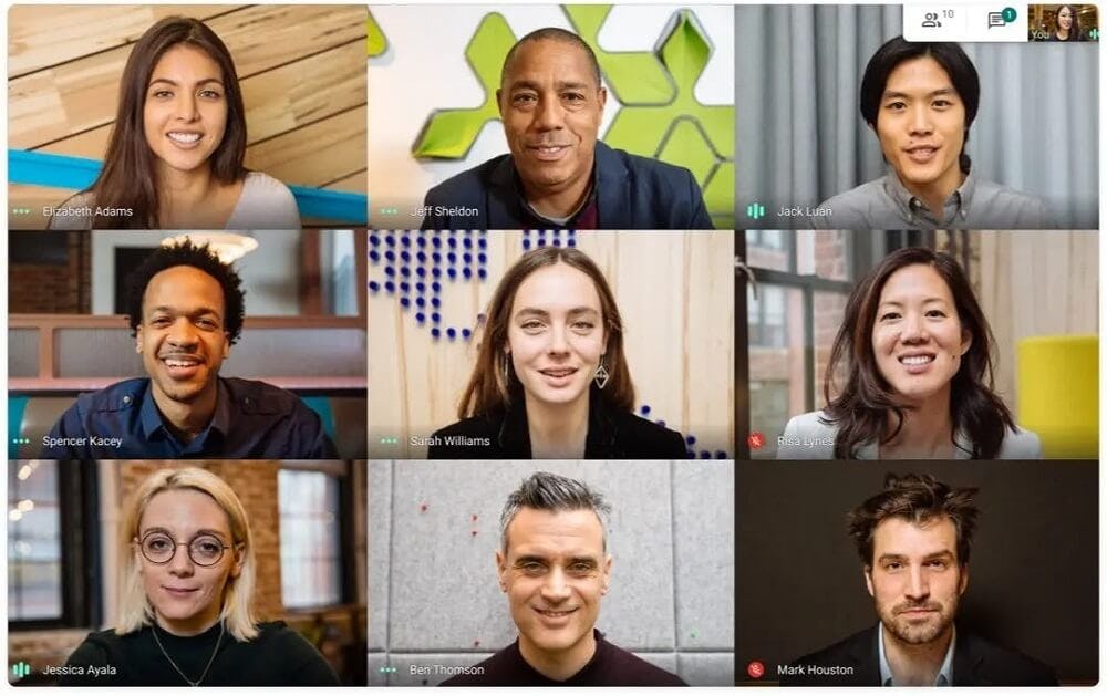 efectos visuales de google meet