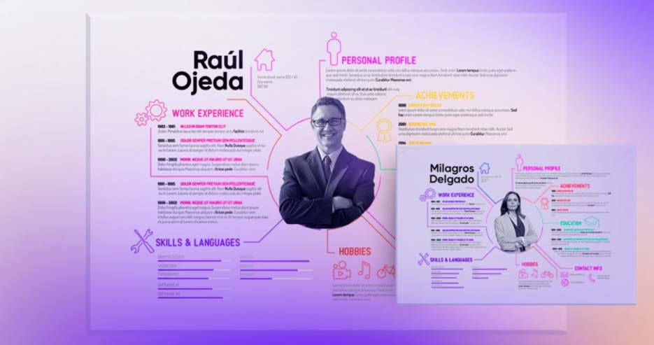 Plantillas de curriculum vitae creativo