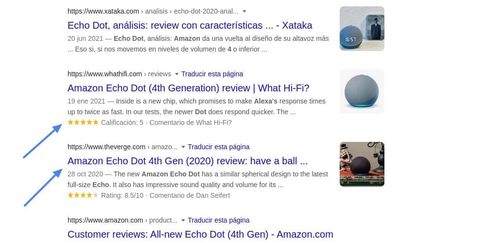 Resultados enriquecidos de Google