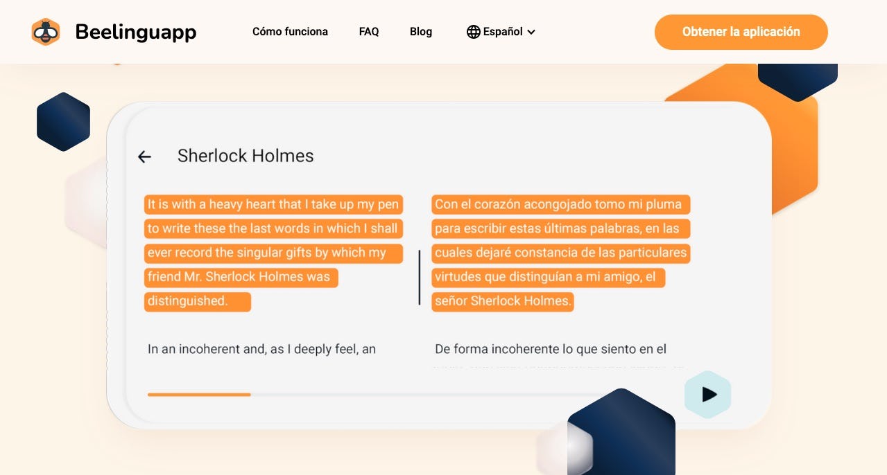 Beelinguapp app para aprender inglés