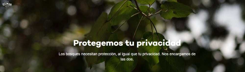 Ventaja de privacidad Ecosia