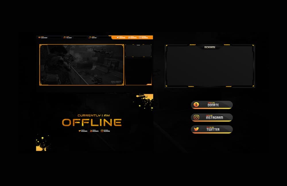 un overlay para streaming de juegos de tiros en twitch