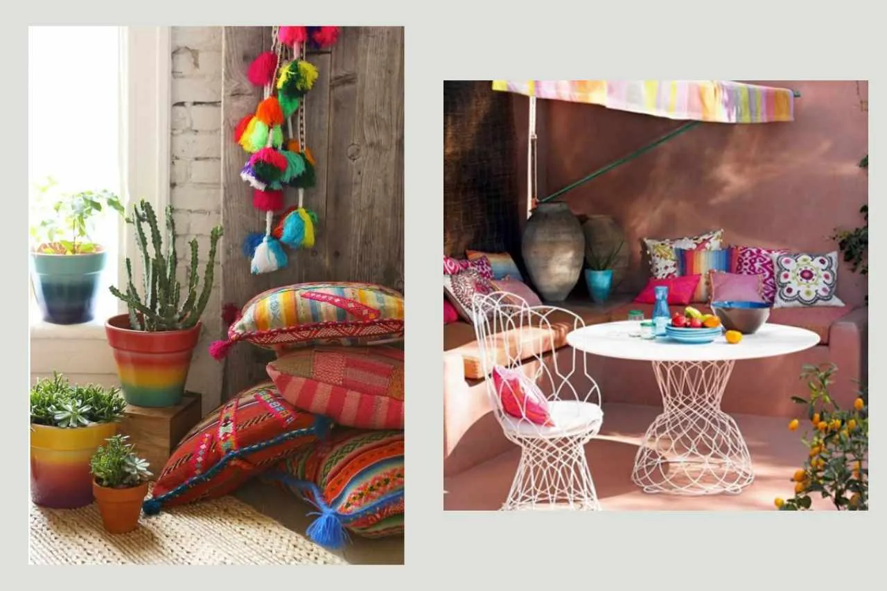 elemento de decoración de una terraza boho chic