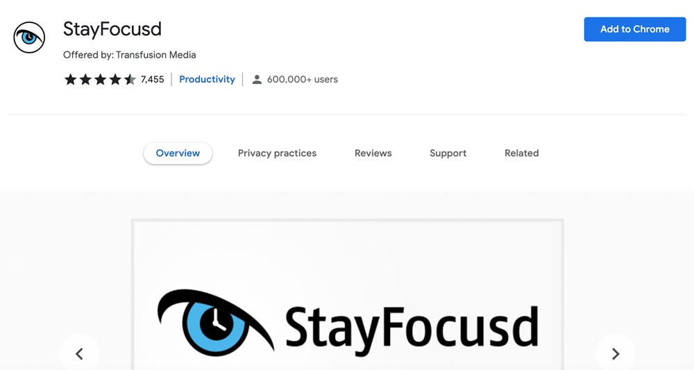 extensión StayFocusd