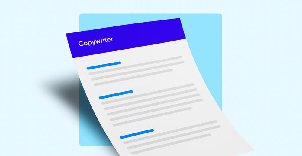 Plantilla de un Job Description de un copywriter