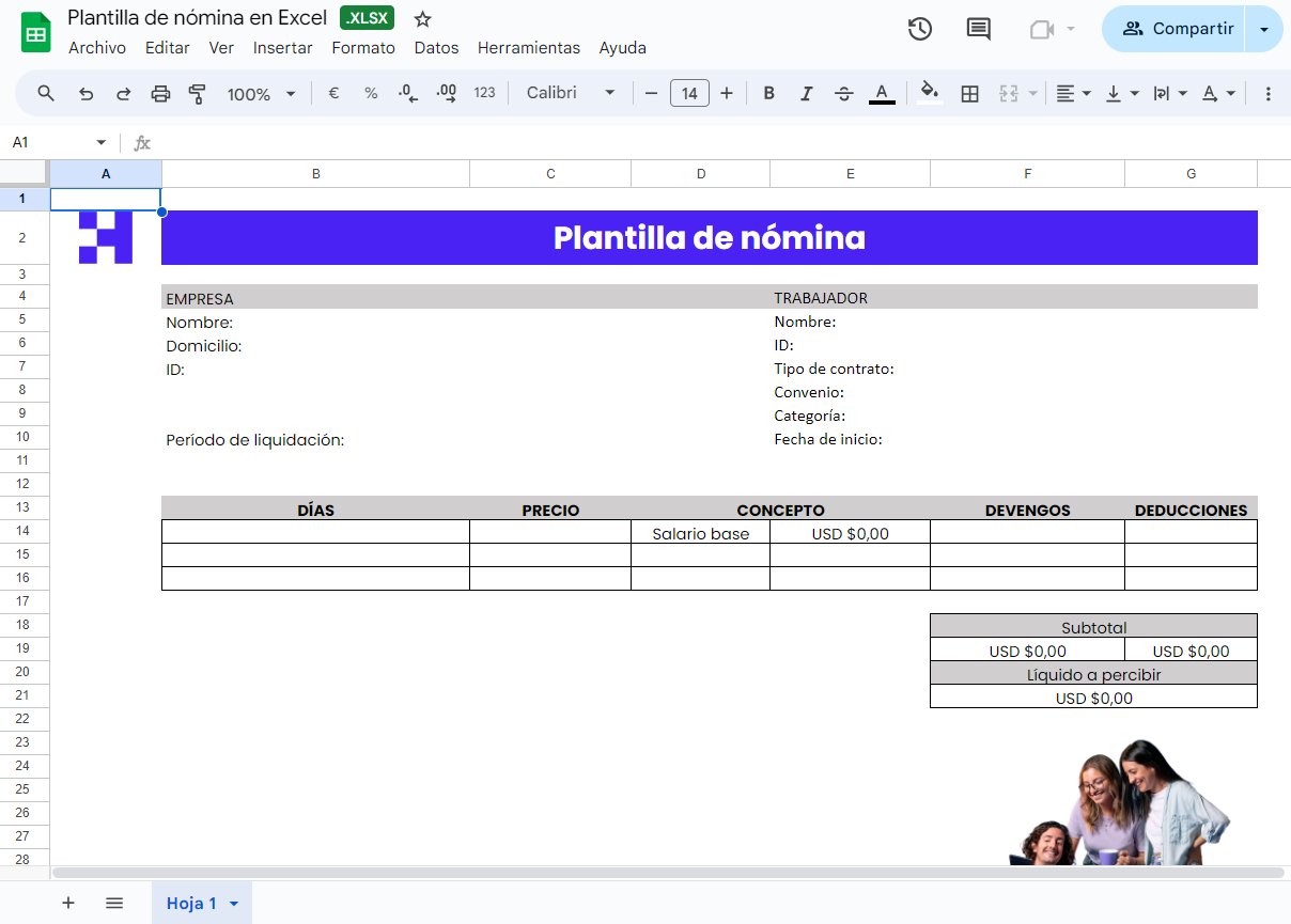 plantilla de nómina en Excel