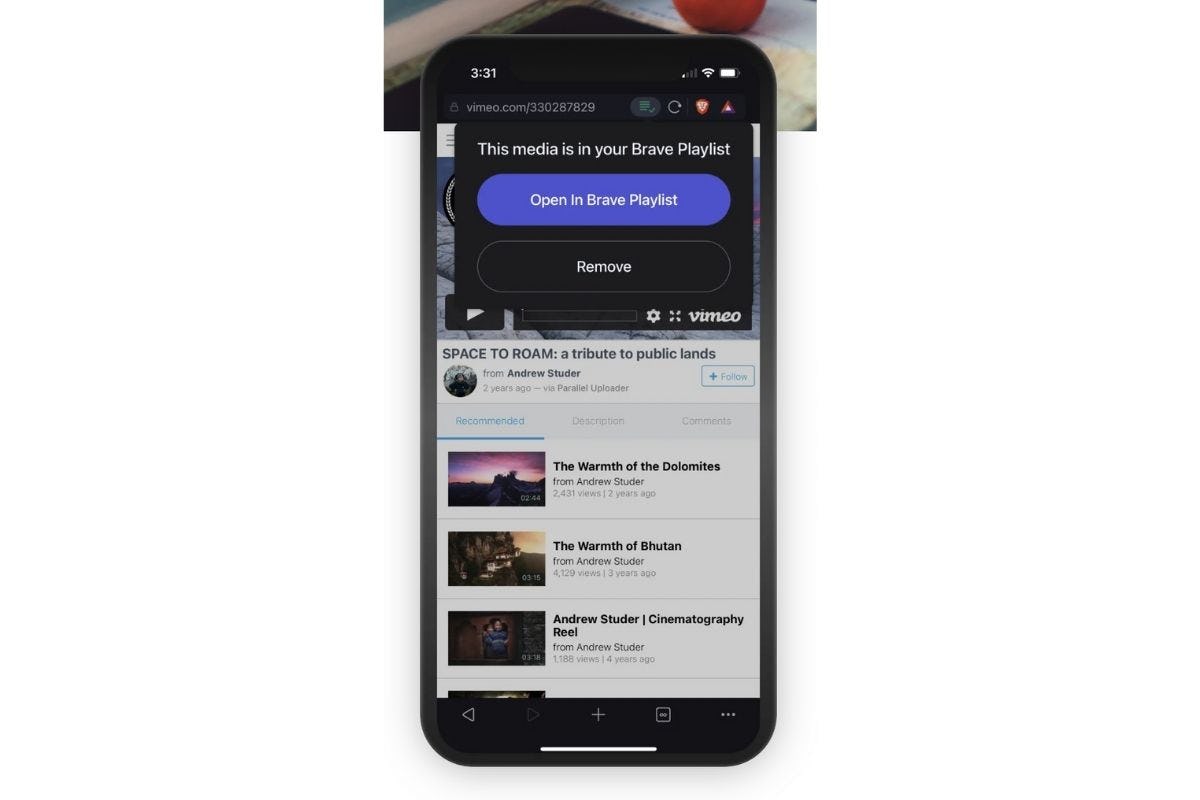 hacer playlist en brave