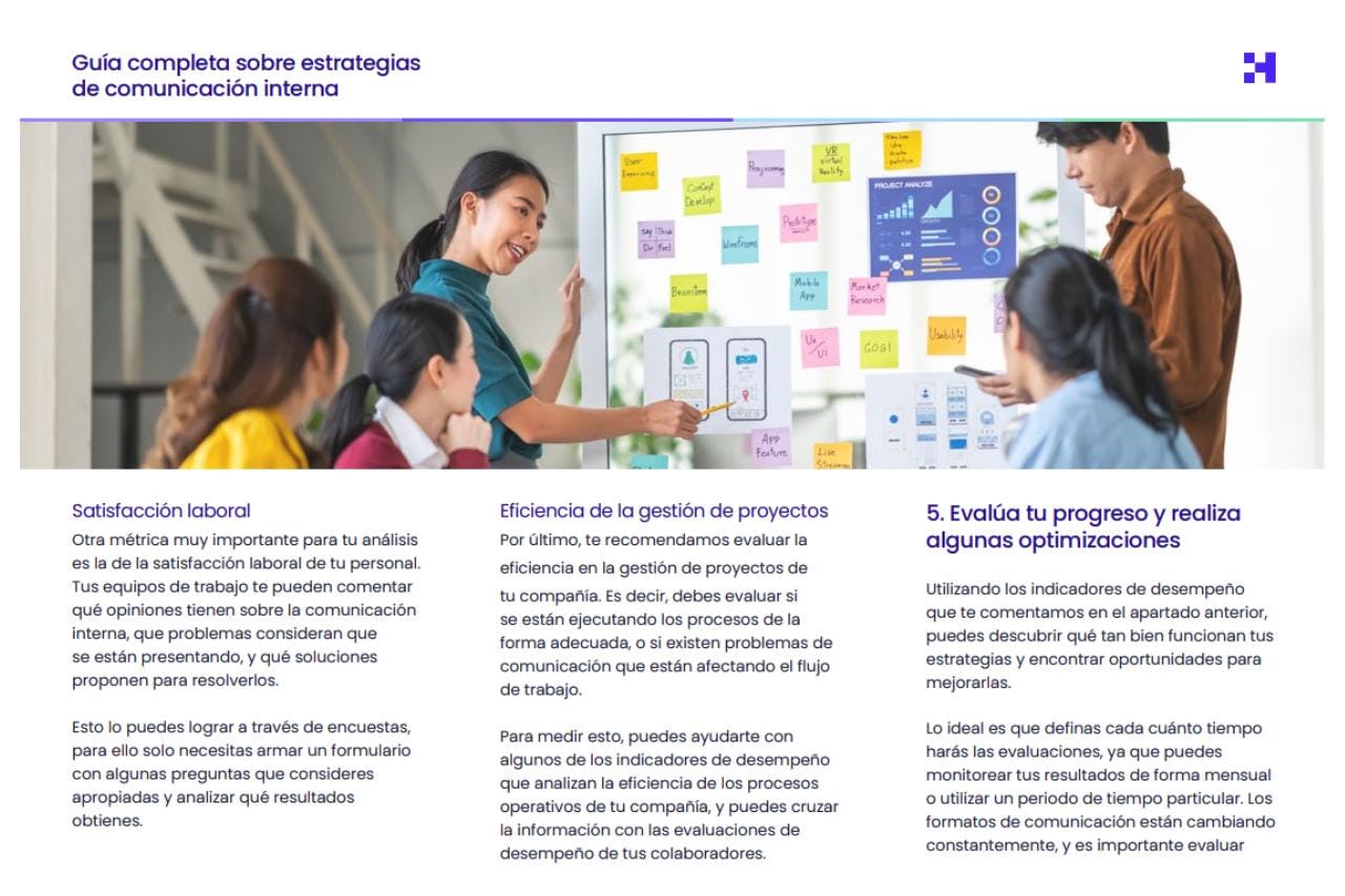 Guía sobre estrategias de comunicación interna