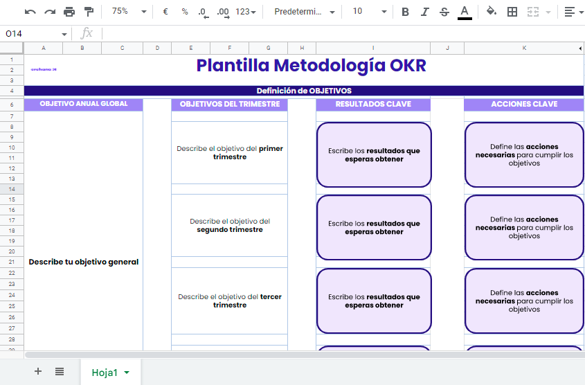 plantilla OKR en Excel