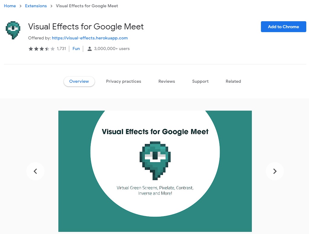 visual effects for google meet como usar