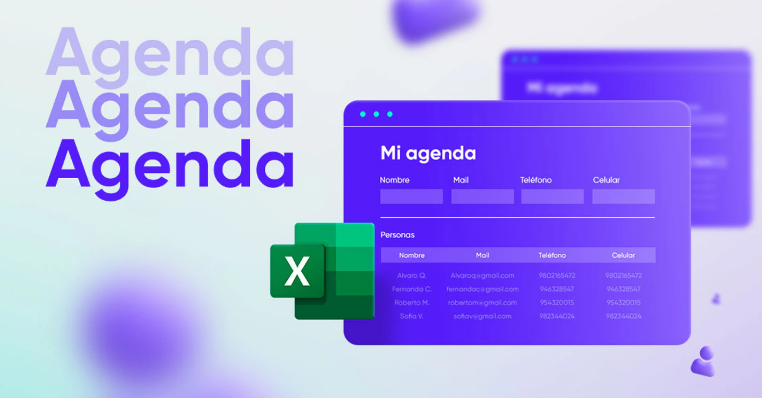 formato de agenda en excel