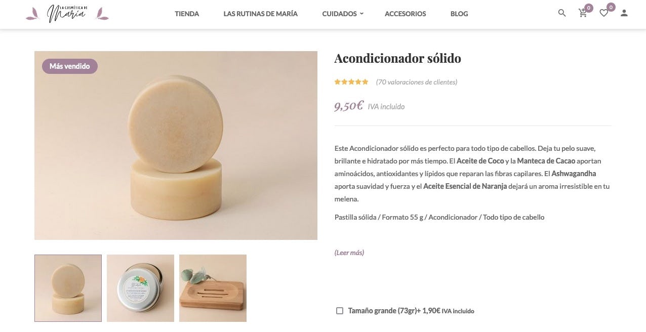 Descripción del producto La cosmética de María
