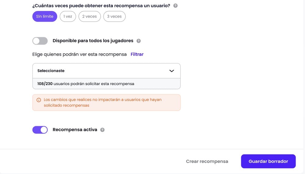 recompensas en crehana