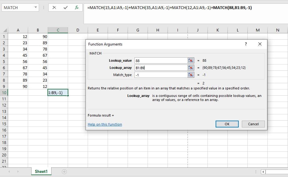 ejemplo como encontrar coincidencias en excel