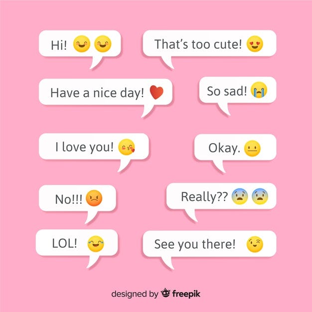 metaforas sentimientos con emojis en chat