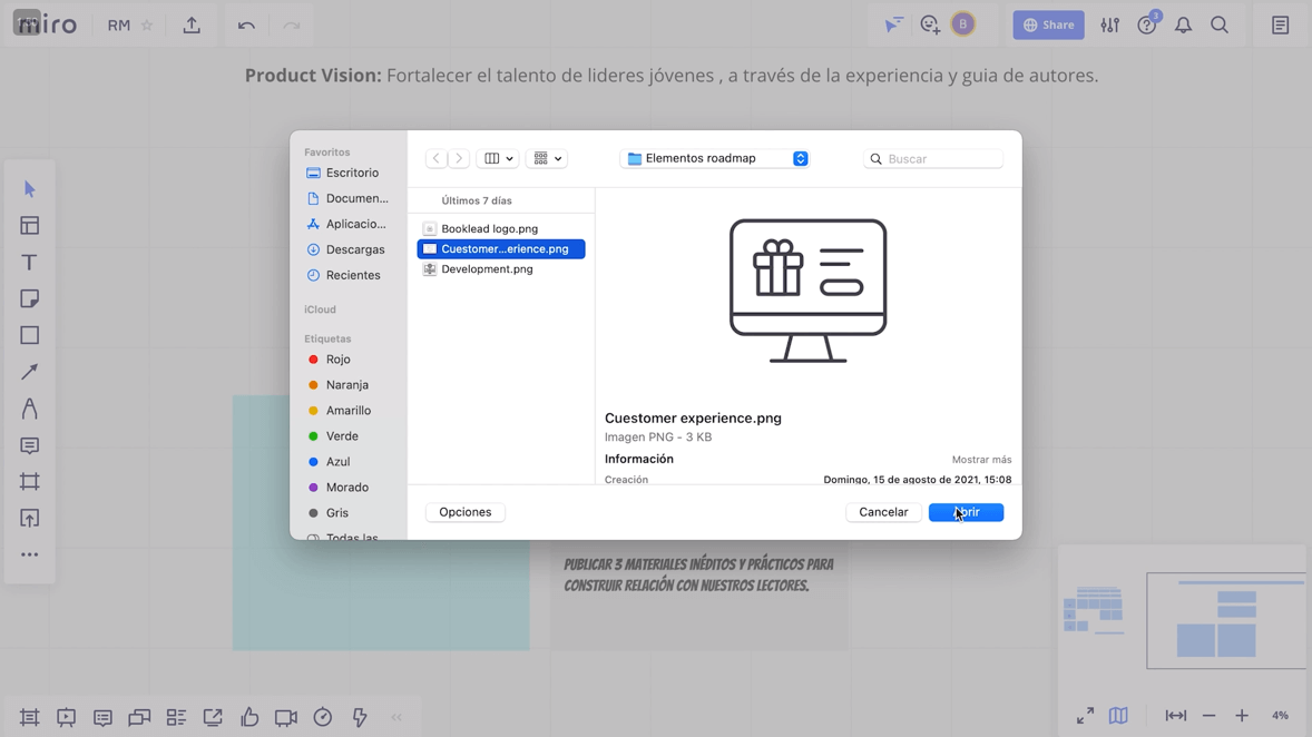 insertar vector en Miro